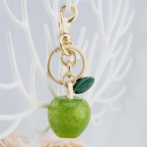 Green Apple purse charm gold clip on Accessory looks so cute on your bag - Picture 3 of 5